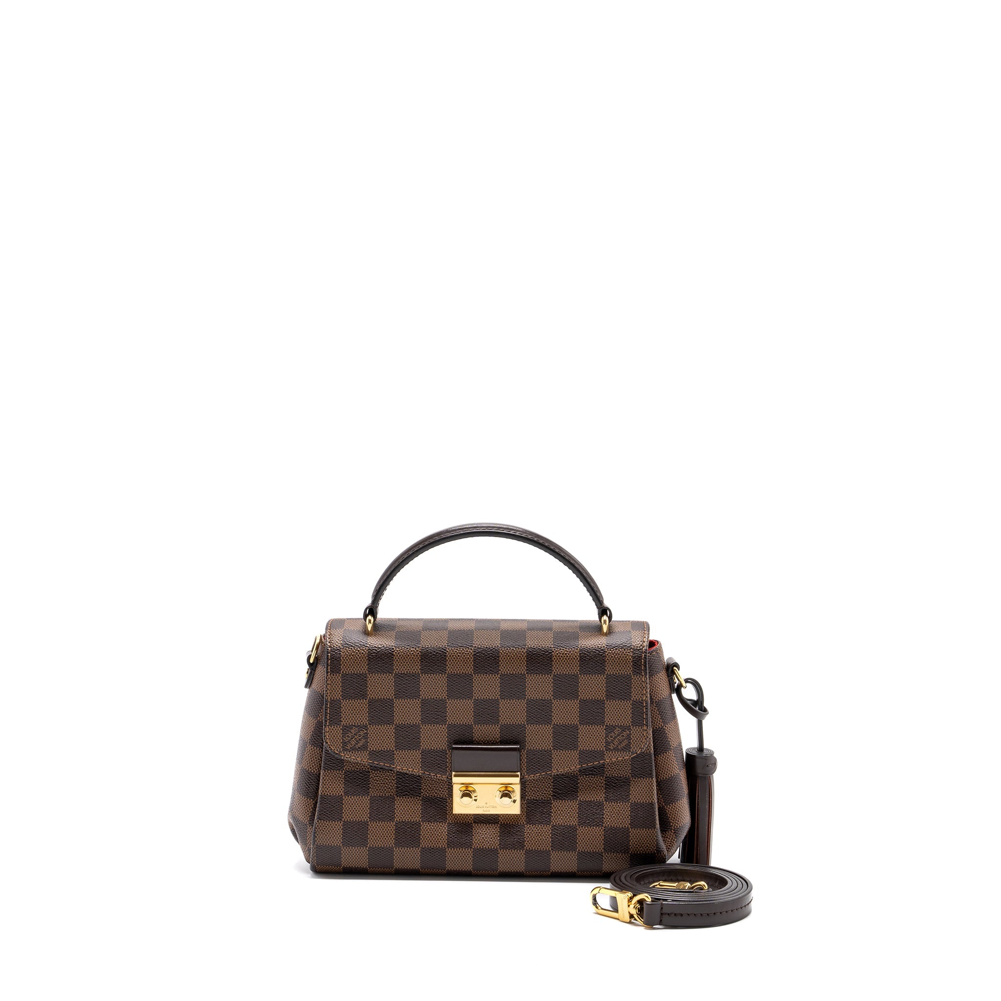 LOUIS VUITTON CROISETTE BAG DAMIER EBENE CANVAS GHW