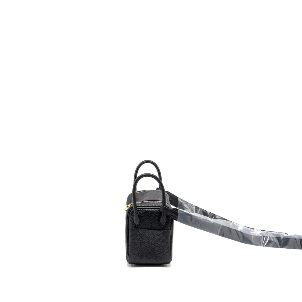 HERMES MINI LINDY CLEMENCE BLACK GHW
