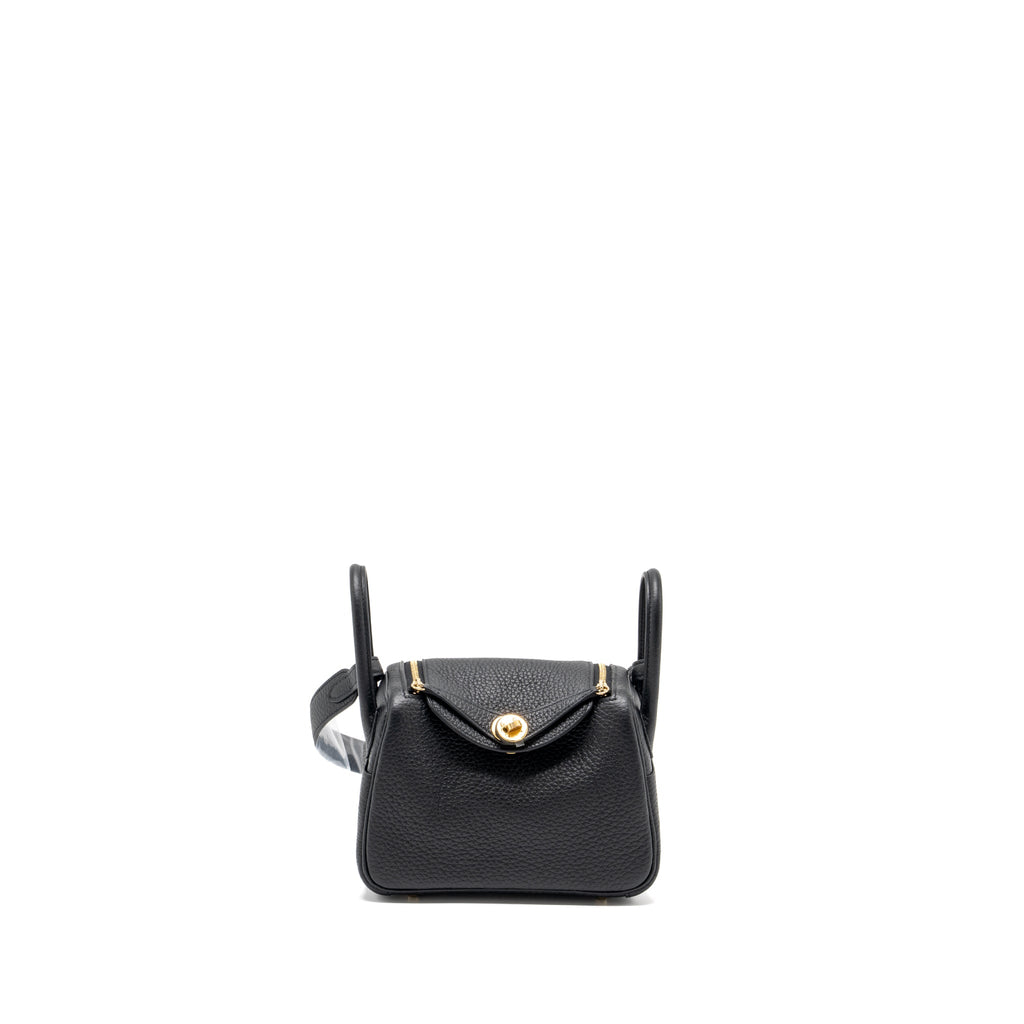 HERMES MINI LINDY CLEMENCE BLACK GHW