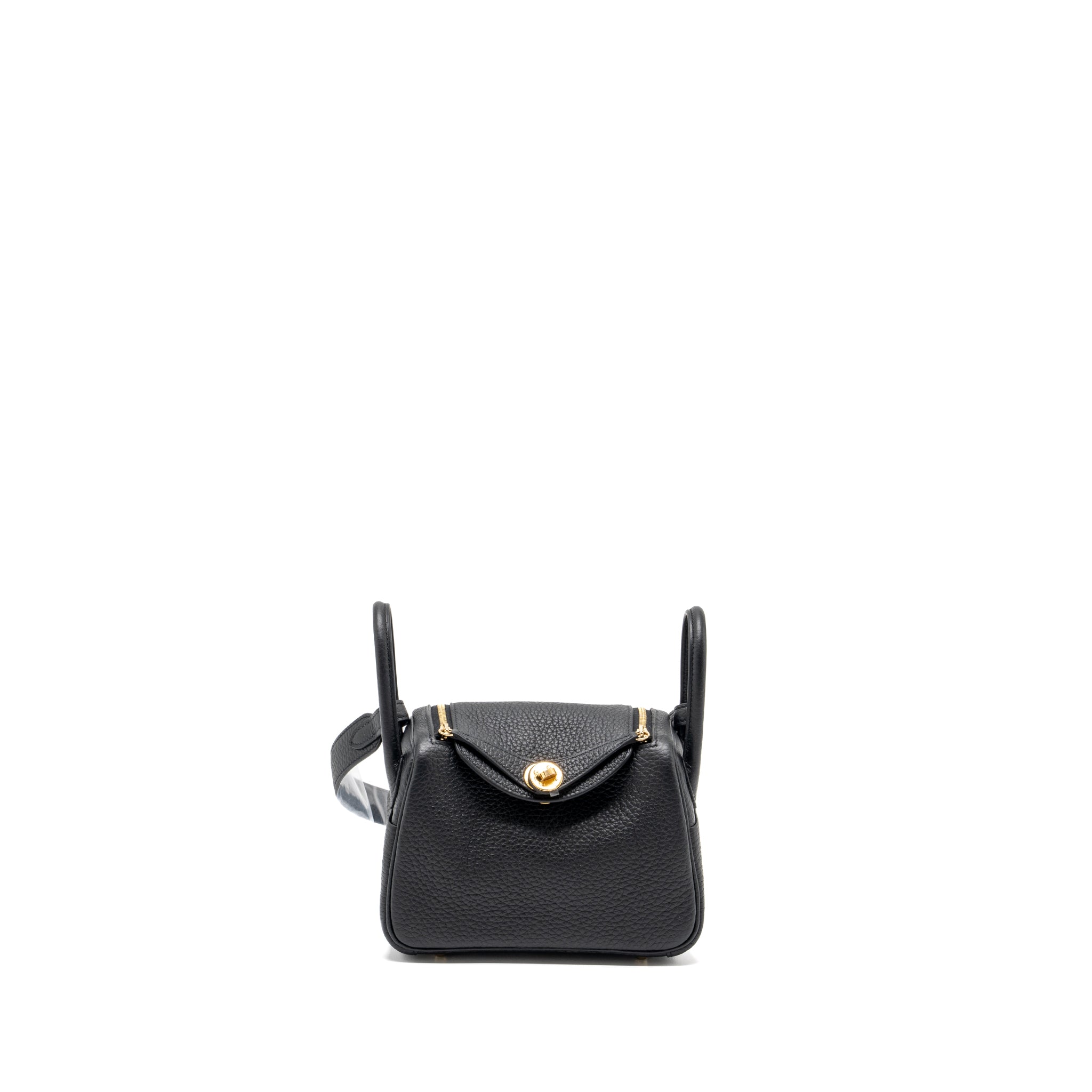 HERMES MINI LINDY CLEMENCE BLACK GHW