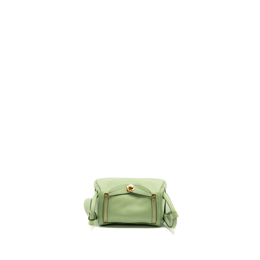 HERMES MINI LINDY SWIFT VERT CRIQUET GHW