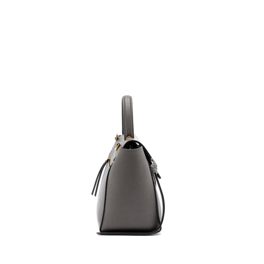 CELINE MICRO BELT BAG GRAINED CALFSKIN GREY GHW