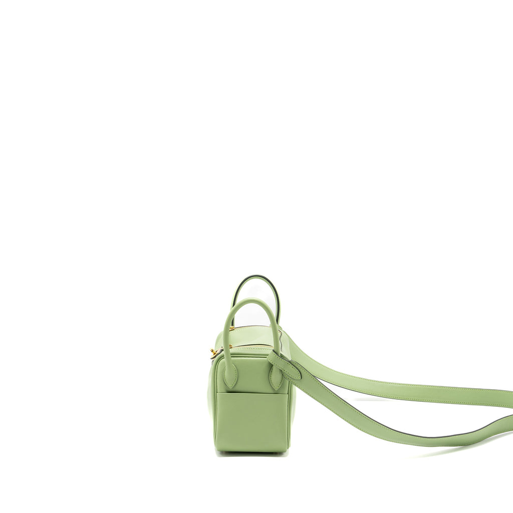 HERMES MINI LINDY SWIFT VERT CRIQUET GHW