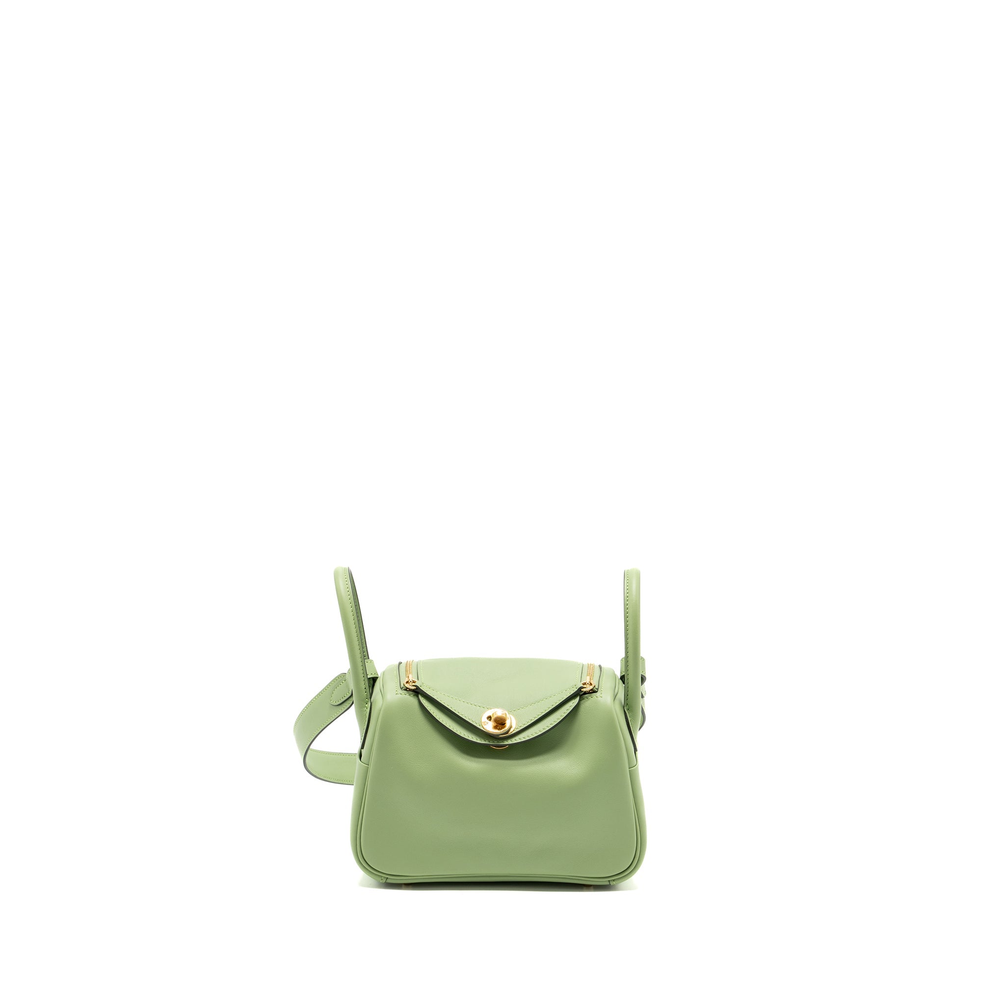 HERMES MINI LINDY SWIFT VERT CRIQUET GHW