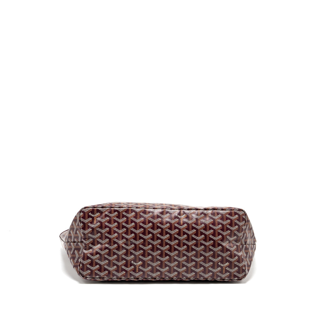 GOYARD SAINT LOUIS PM TOTE BAG GOYARDLINE CANVAS/CALFSKIN BURGUNDY SHW