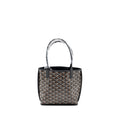 GOYARD ANJOU MINI TOTE BAG GOYARDINE CANVAS/CALFSKIN BLACK SHW
