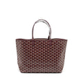 GOYARD SAINT LOUIS PM TOTE BAG GOYARDLINE CANVAS/CALFSKIN BURGUNDY SHW