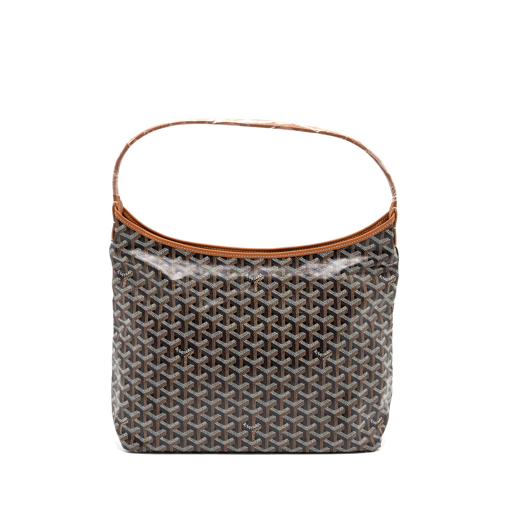 GOYARD BOHEME HOBO BAG CANVAS/CALFSKIN BLACK/ BROWN SHW