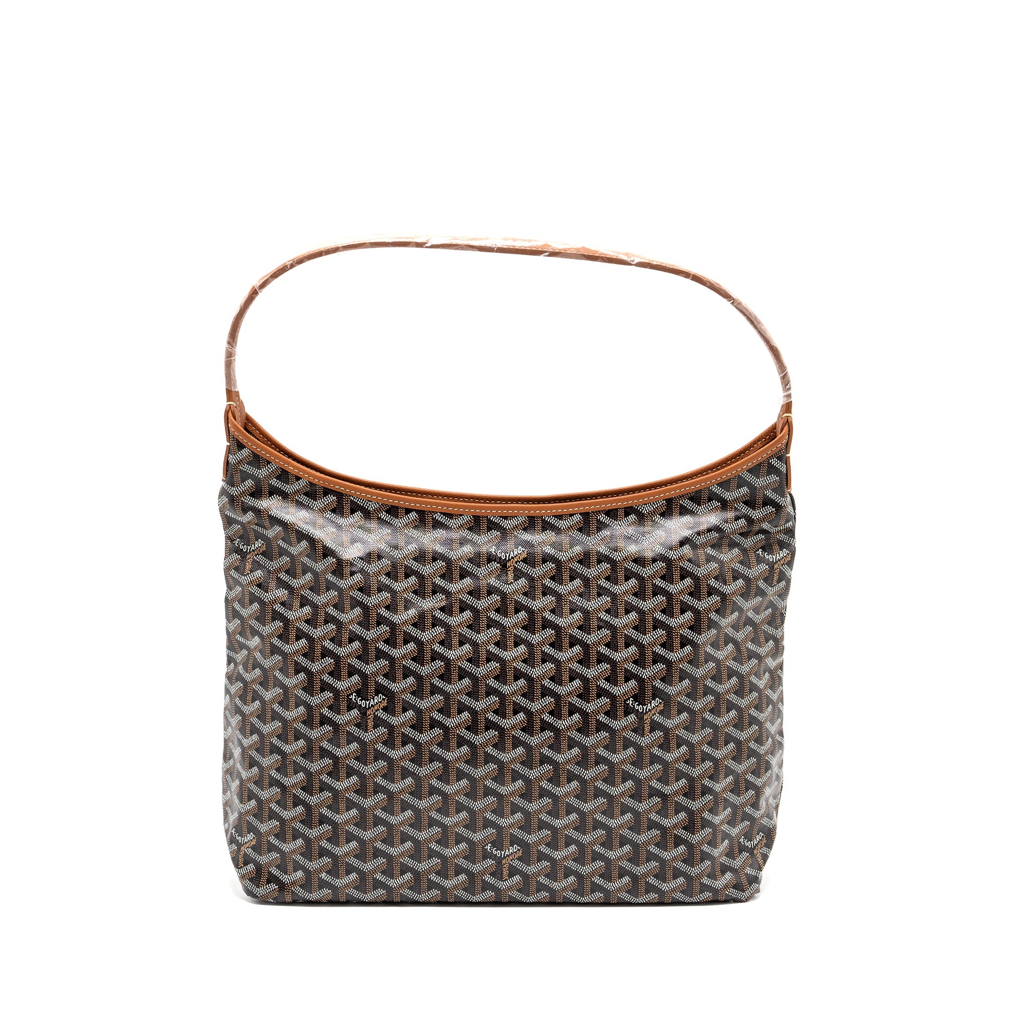 GOYARD BOHEME HOBO BAG CANVAS/CALFSKIN BLACK/ BROWN SHW