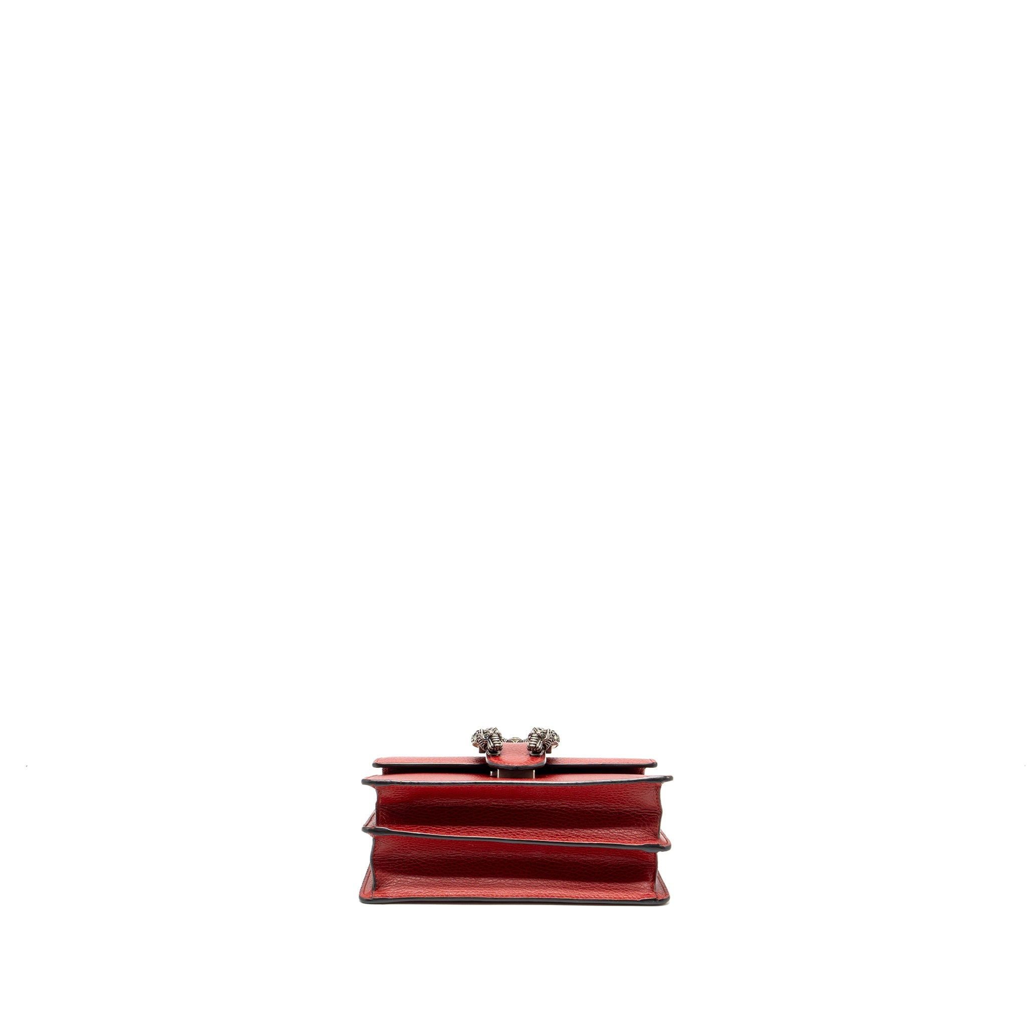 GUCCI DIONYSUS SMALL BAMBOO HANDLE BAG CALFSKIN RED SHW