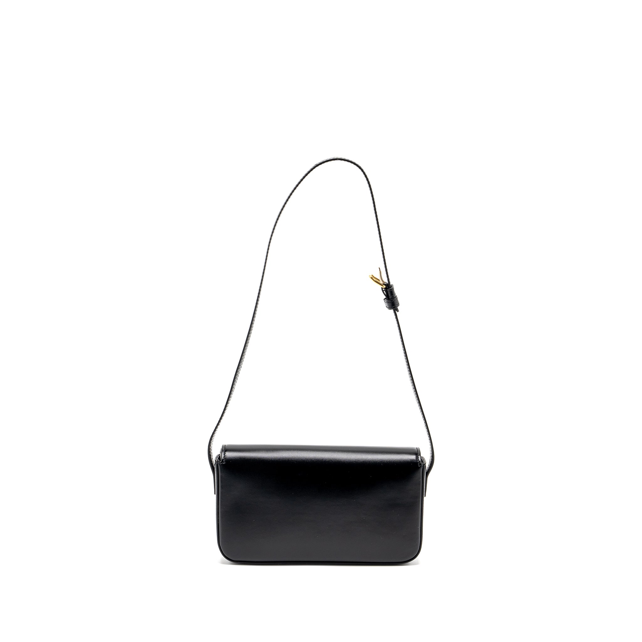 CELINE TRIOMPHE SHOULDER BAG CALFSKIN BLACK GHW