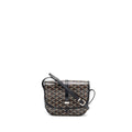GOYARD BELVEDERE PM MESSENGER BAG GOYARDLINE CANVAS / CALFSKIN BLACK SHW