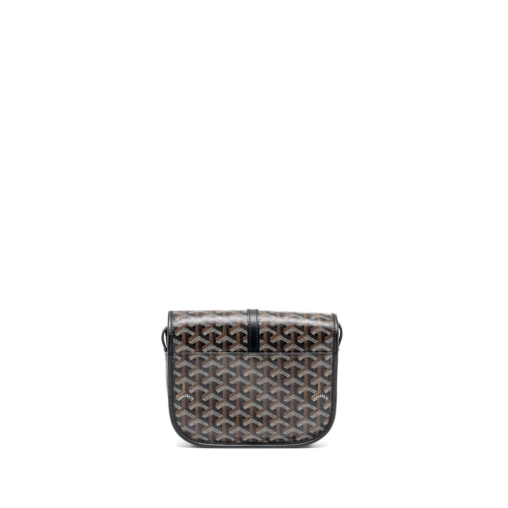 GOYARD BELVEDERE PM MESSENGER BAG GOYARDLINE CANVAS / CALFSKIN BLACK SHW