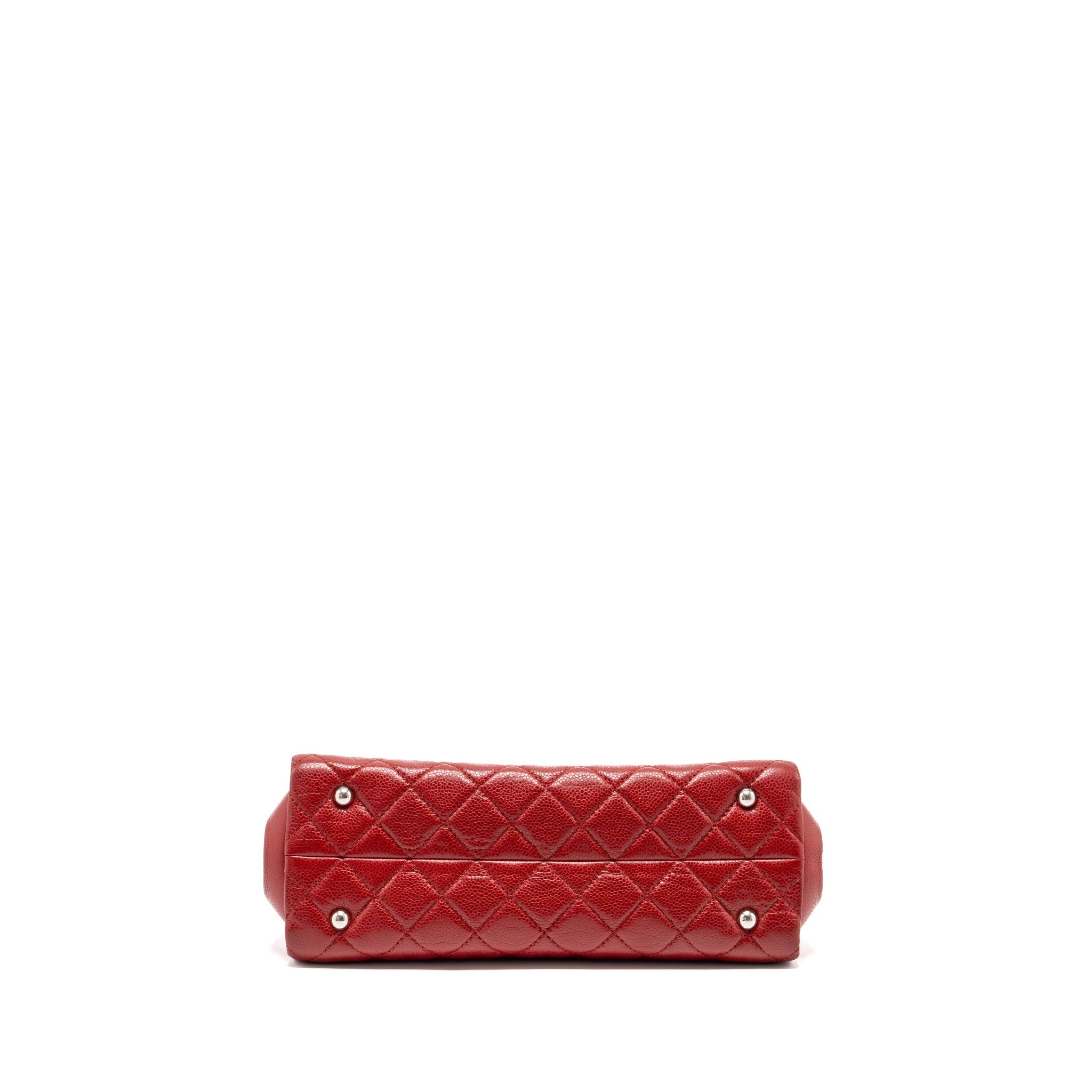 CHANEL CHAIN SHOPPING TOTE BAG CAVIAR RED SHW