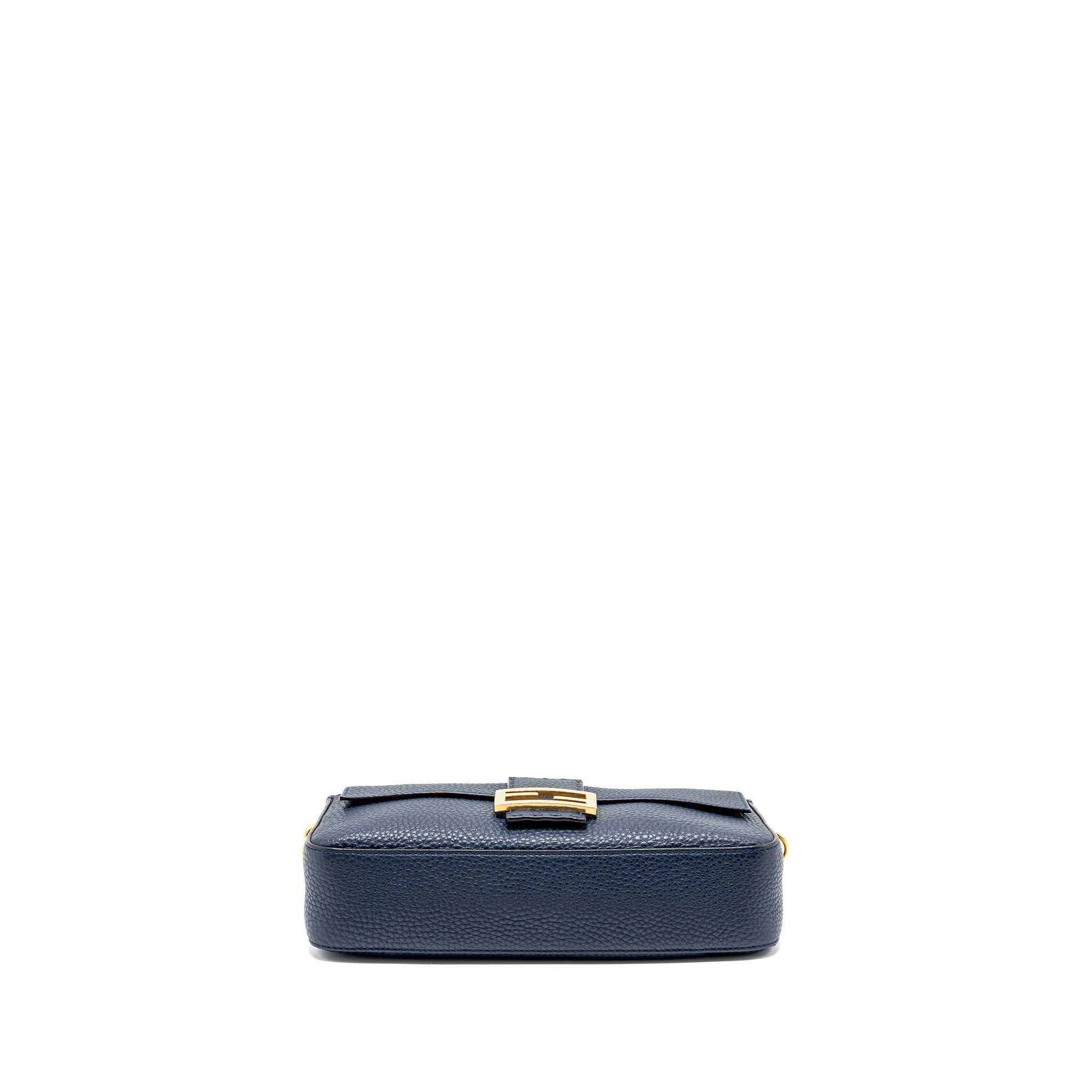 FENDI BAGUETTE BAG GRAINED CALFSKIN DARK BLUE GHW