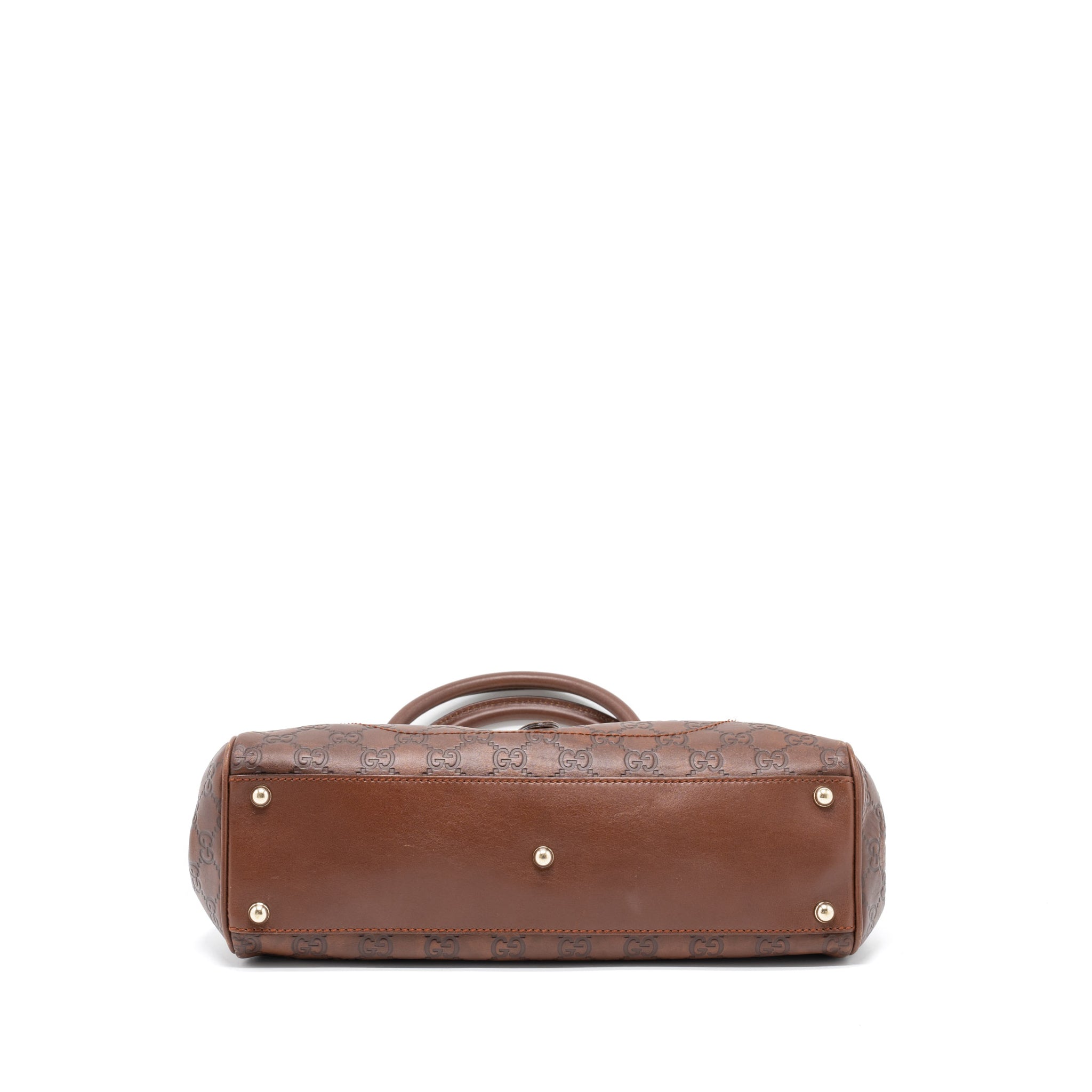 GUCCI VINTAGE JACKIE BAG GG SUPREME CALFSKIN BROWN GHW