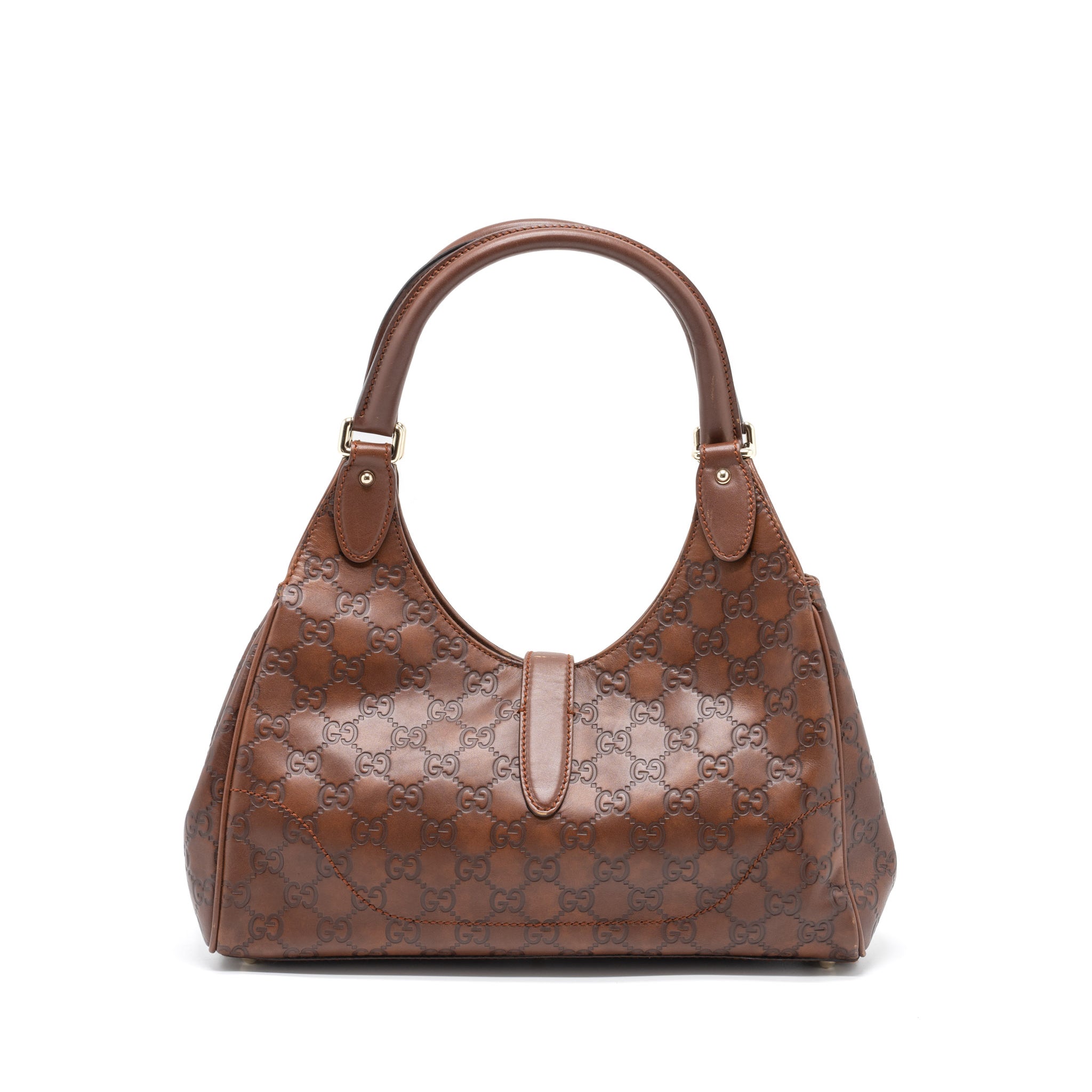 GUCCI VINTAGE JACKIE BAG GG SUPREME CALFSKIN BROWN GHW