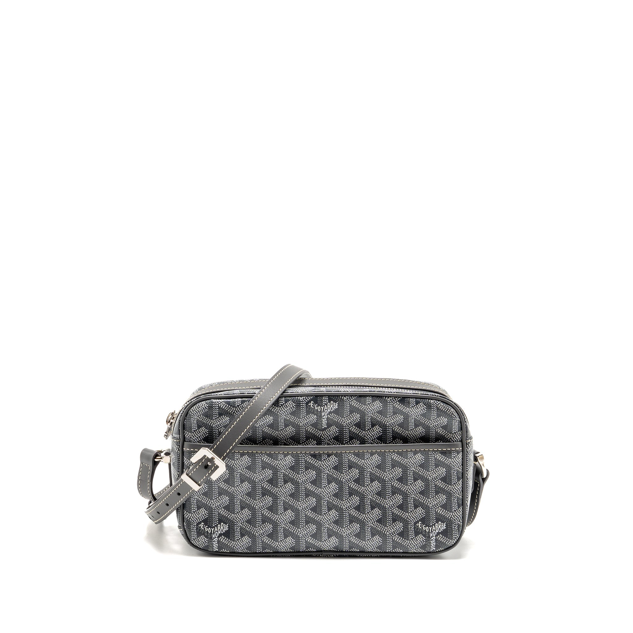 GOYARD CAP VERT PM CROSSBODY BAG GOYARDINE CANVAS/LEATHER GREY SHW