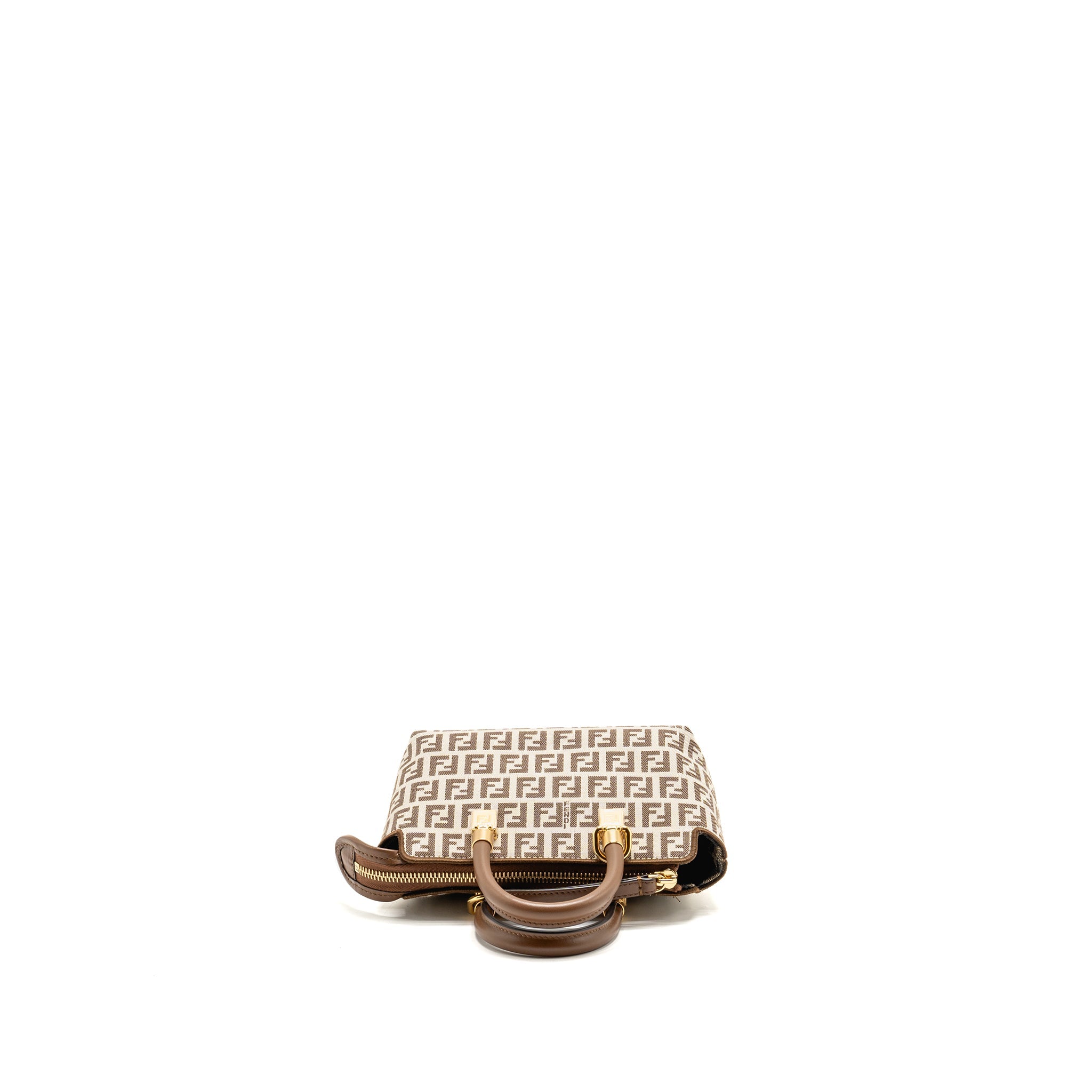 FENDI BY THE WAY MINI BAG FF CANVAS/LEATHER BROWN/CREAM GHW