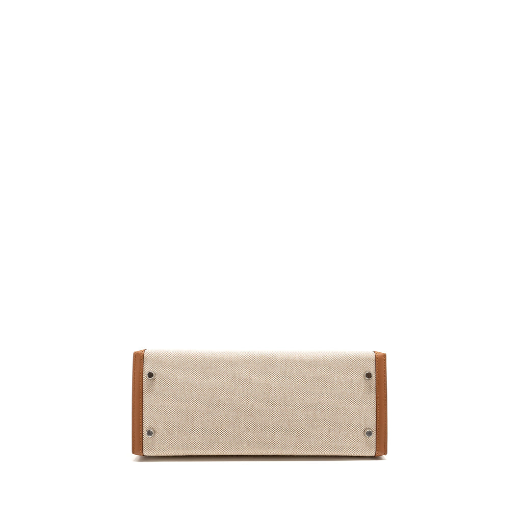 HERMES KELLY 28 TOILE H/SWIFT ECRU/GOLD SHW