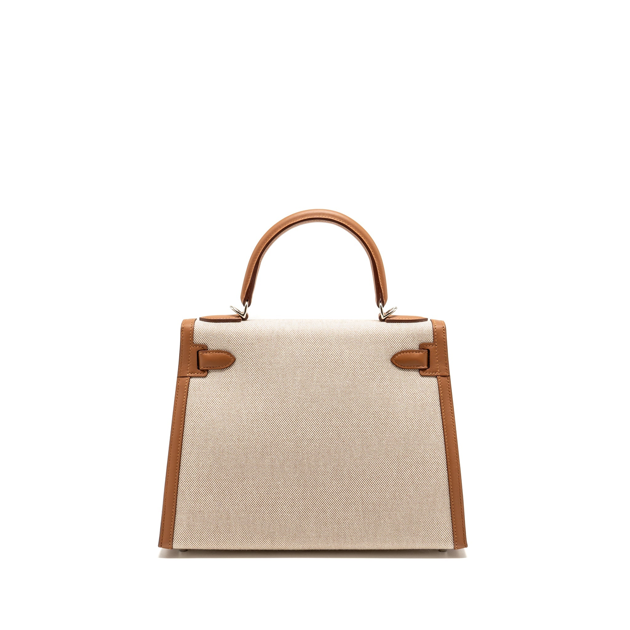 HERMES KELLY 28 TOILE H/SWIFT ECRU/GOLD SHW