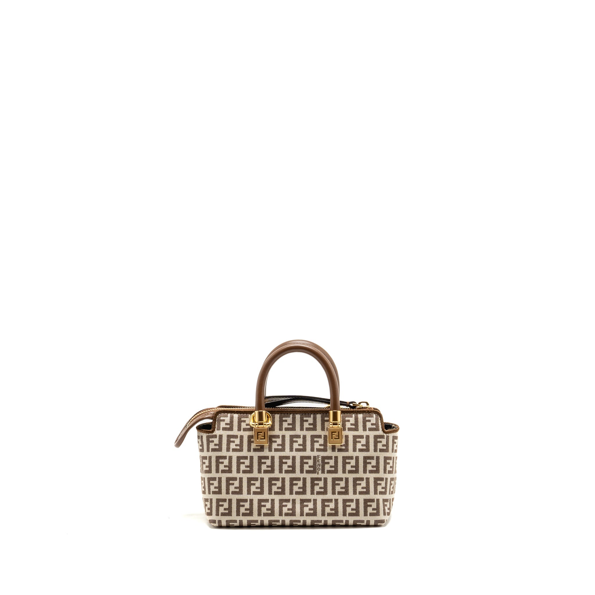 FENDI BY THE WAY MINI BAG FF CANVAS/LEATHER BROWN/CREAM GHW