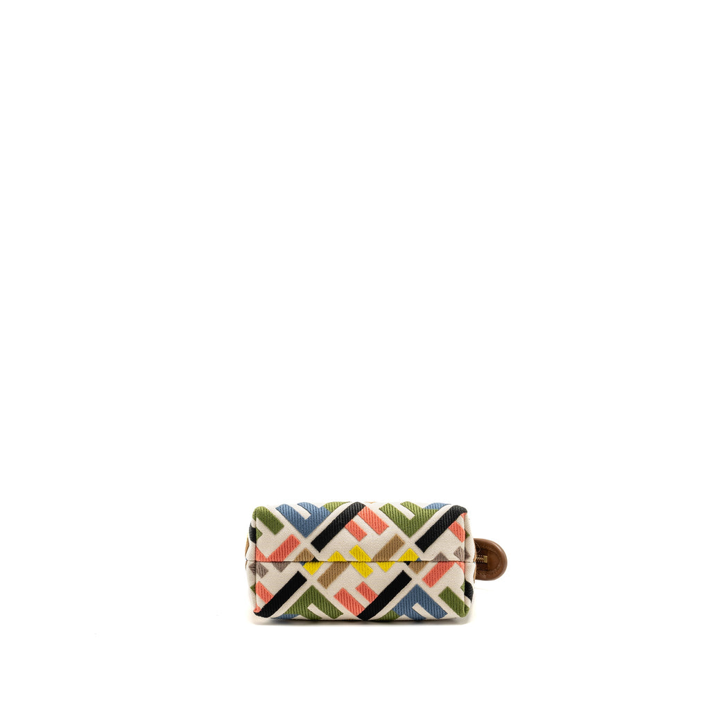 FENDI BY THE WAY MINI BAG EMBROIDERED FF CANVAS MULTICOLOUR GHW