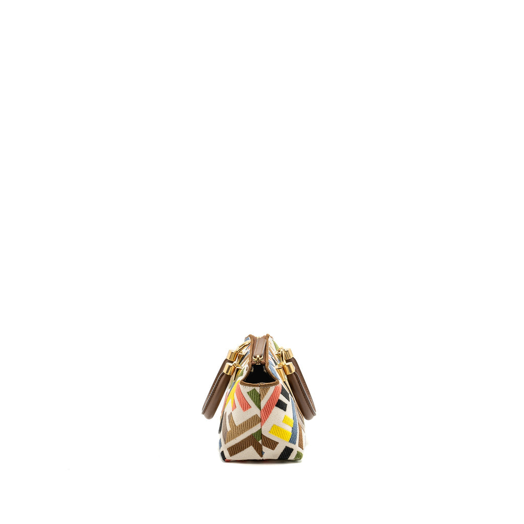 FENDI BY THE WAY MINI BAG EMBROIDERED FF CANVAS MULTICOLOUR GHW