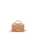 CHANEL TOP HANDLE MINI RECTANGULAR LAMBSKIN BEIGE LGHW (MICROCHIP)