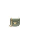 CELINE BESACE CLEA TRIOMPHE CHAIN BAG SHINY CALFSKIN GREEN GHW