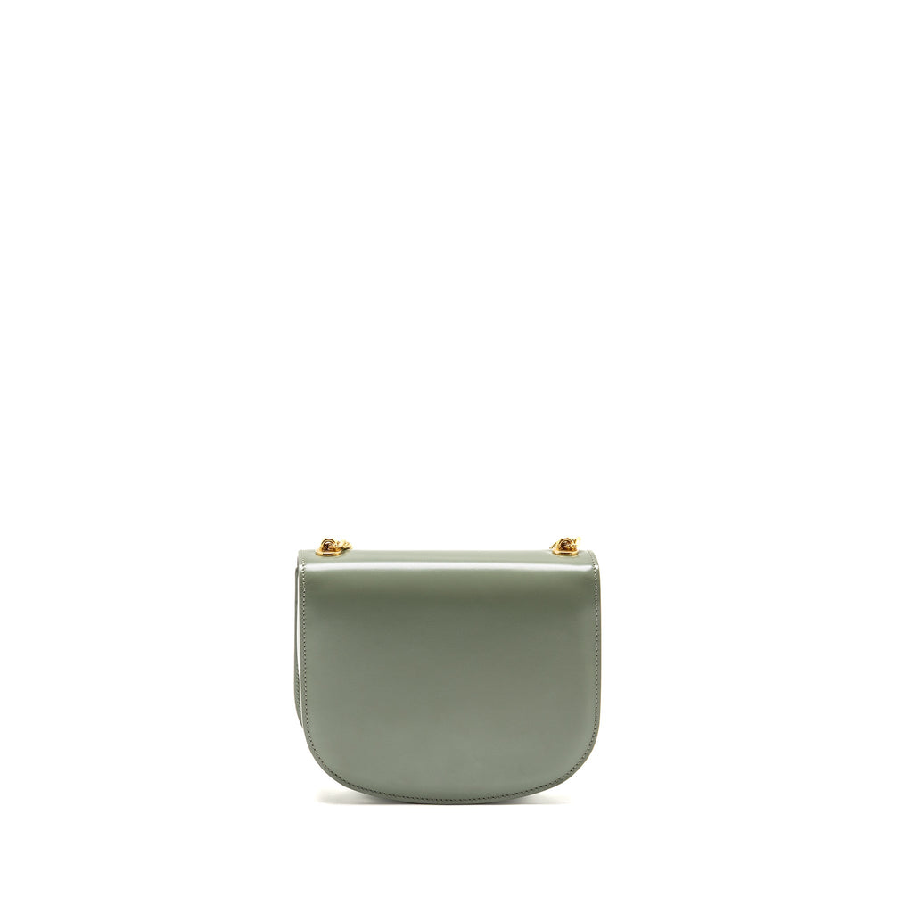 CELINE BESACE CLEA TRIOMPHE CHAIN BAG SHINY CALFSKIN GREEN GHW