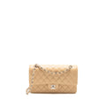 CHANEL MEDIUM CLASSIC DOUBLE FLAP BAG CAVIAR BEIGE SHW (MICROCHIP)