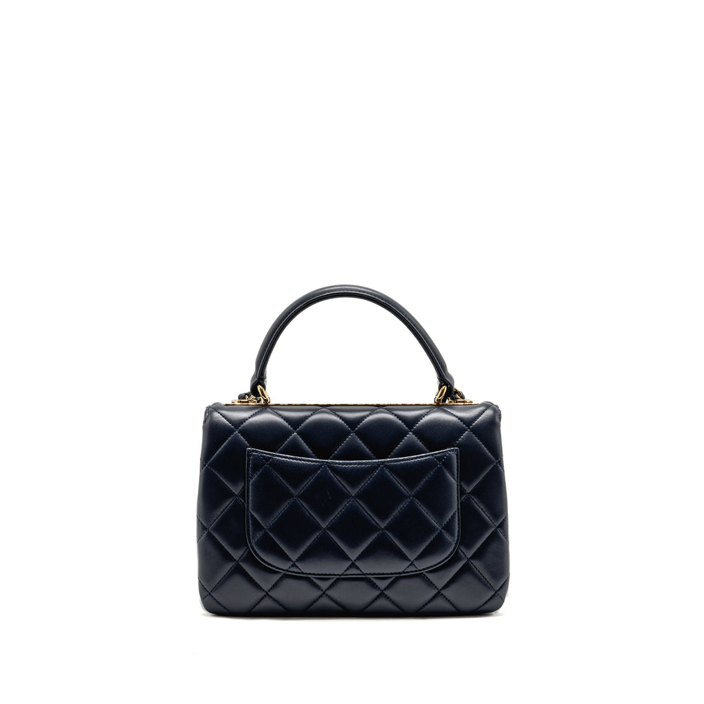 CHANEL SMALL TRENDY CC FLAP BAG LAMBSKIN BLUE LGHW