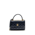 CHANEL SMALL TRENDY CC FLAP BAG LAMBSKIN BLUE LGHW