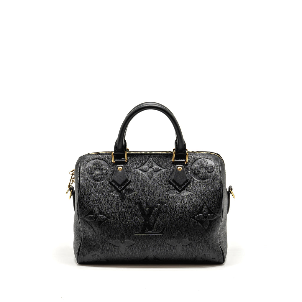 LOUIS VUITTON SPEEDY BANDOULIERE 25 MONOGRAM EMPREINTE LEATHER BLACK GHW