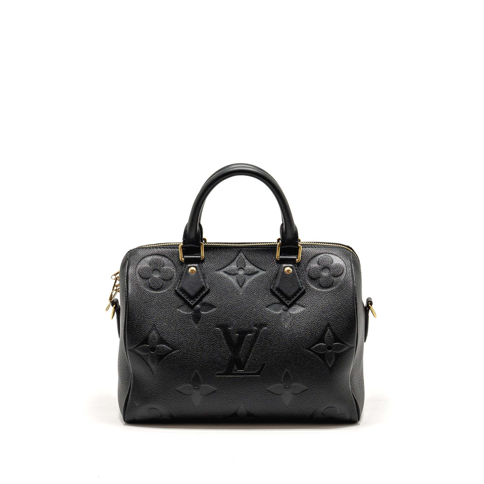 LOUIS VUITTON SPEEDY BANDOULIERE 25 MONOGRAM EMPREINTE LEATHER BLACK GHW