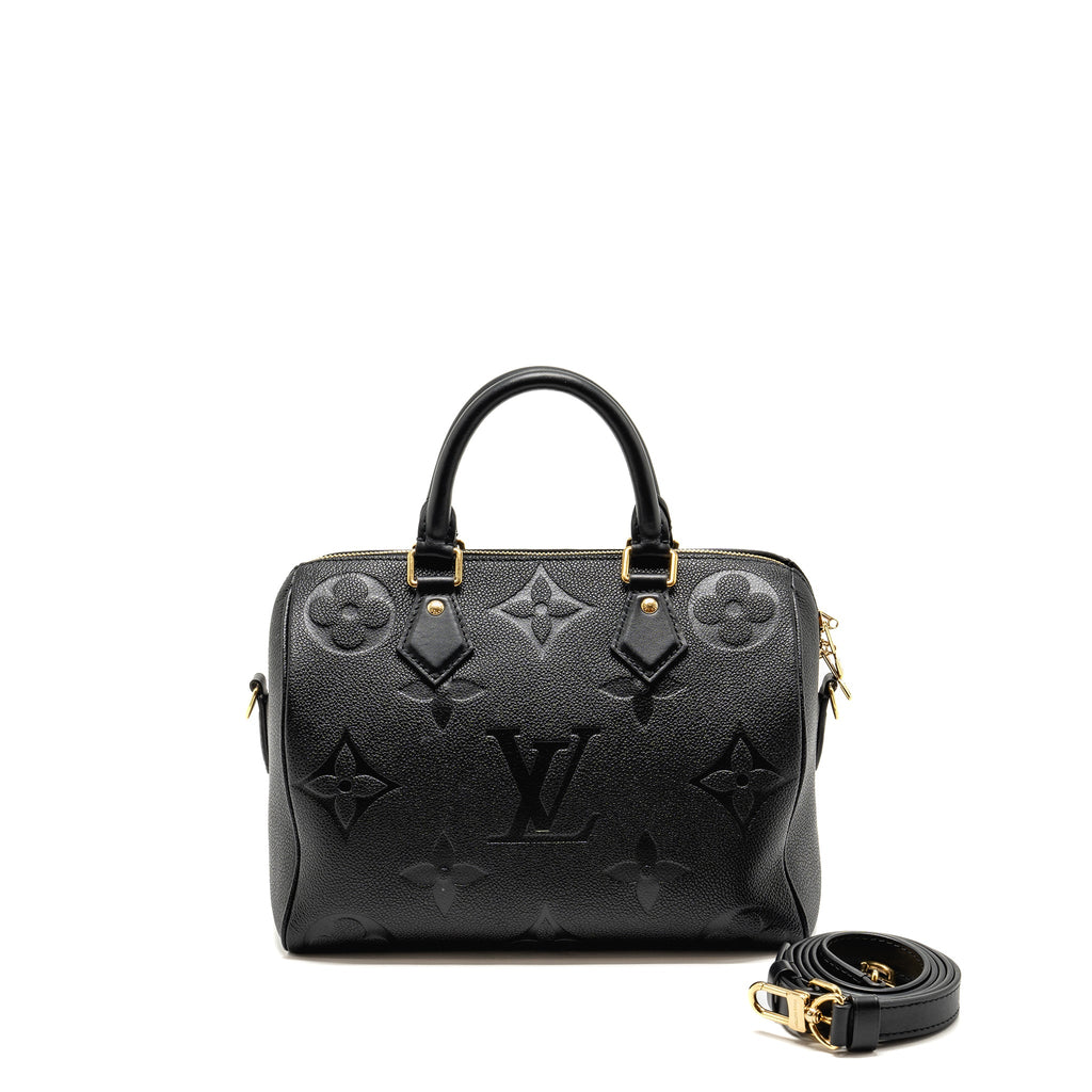 LOUIS VUITTON SPEEDY BANDOULIERE 25 MONOGRAM EMPREINTE LEATHER BLACK GHW