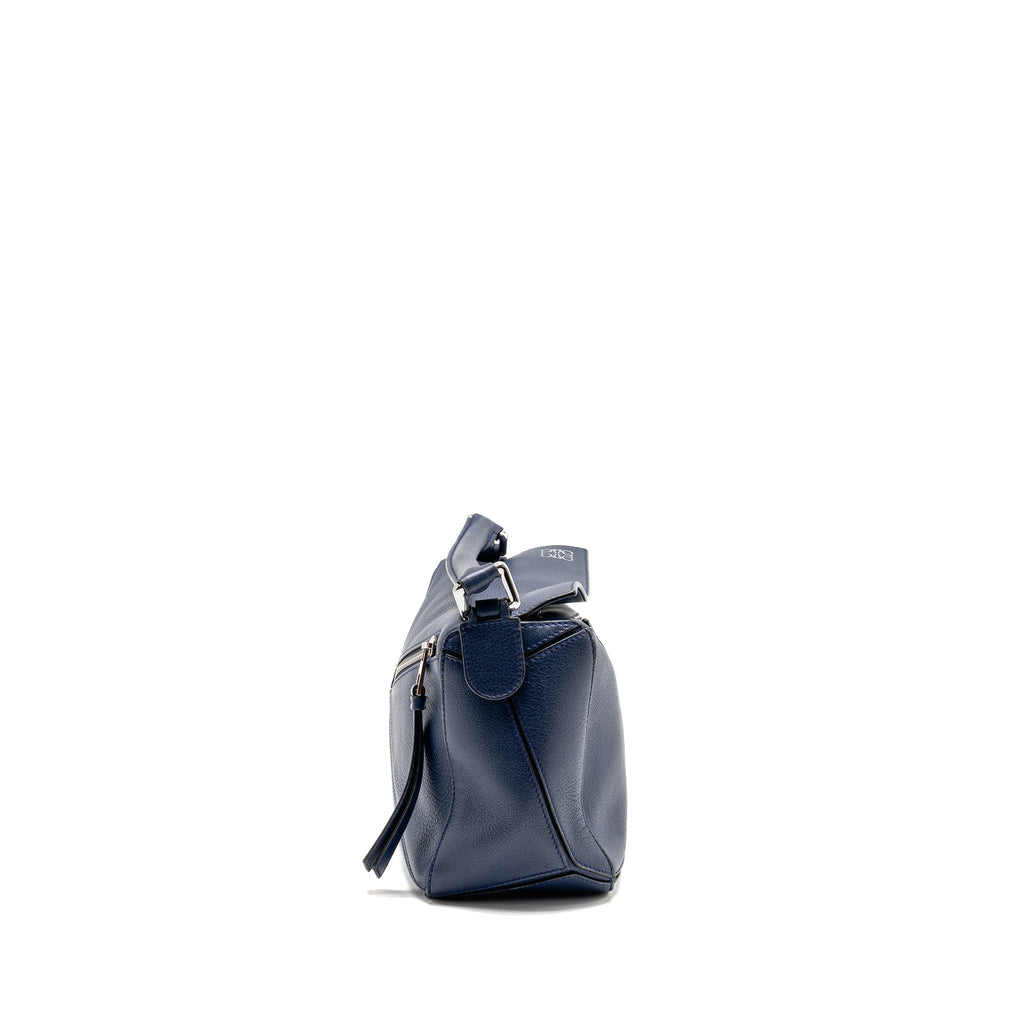 LOEWE SMALL PUZZLE BAG CALFSKIN NAVY SHW