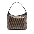 GOYARD BOHEME HOBO BAG GOYARDINE CANVAS/CALFSKIN BLACK SHW