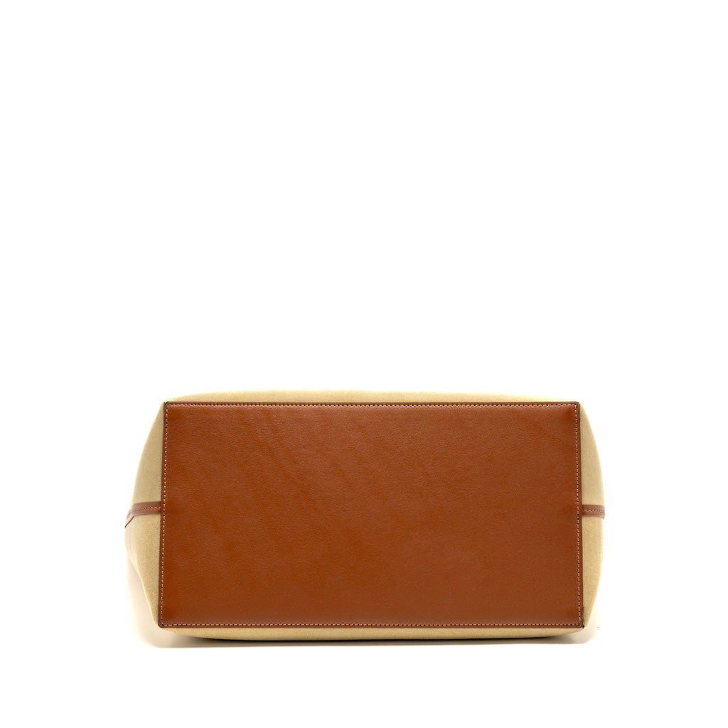 LOEWE ANAGRAM TOTE BAG SUEDE LEATHER BEIGE/BROWN