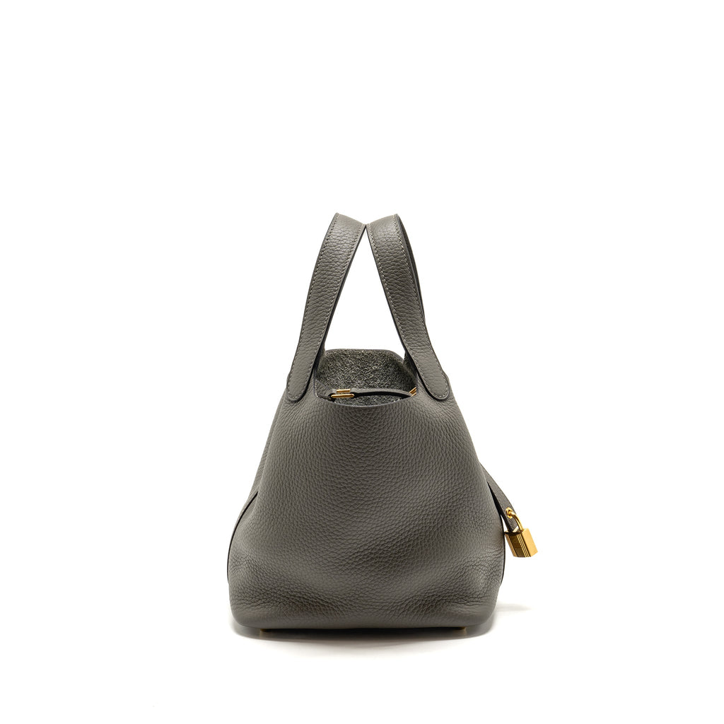 HERMES PICOTIN 18 LOCK BAG CLEMENCE GRIS MEYER GHW