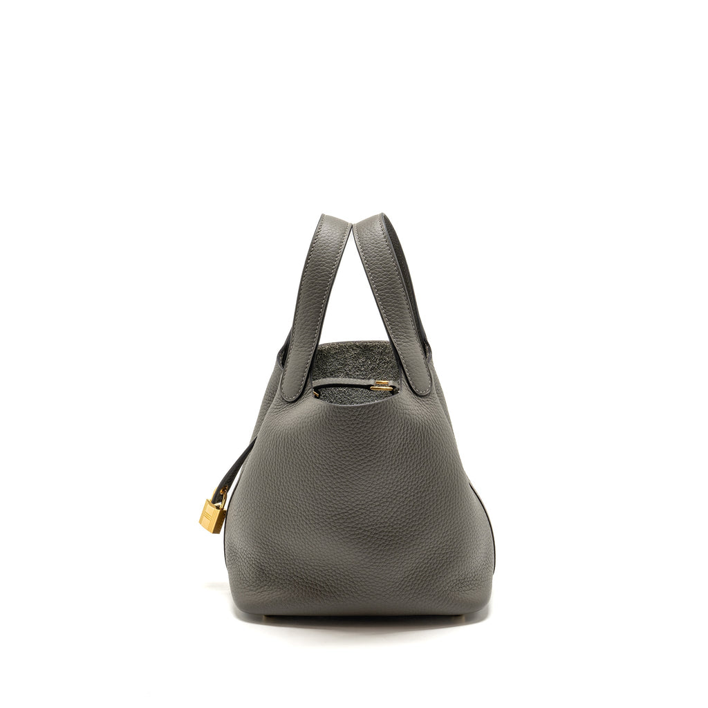 HERMES PICOTIN 18 LOCK BAG GRIS MEYER GHW