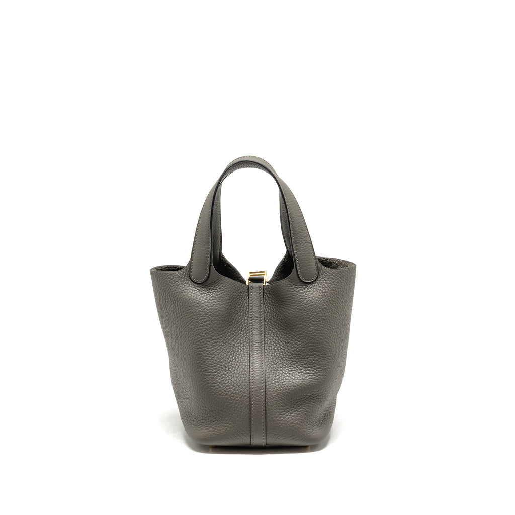 HERMES PICOTIN 18 LOCK BAG CLEMENCE GRIS MEYER GHW