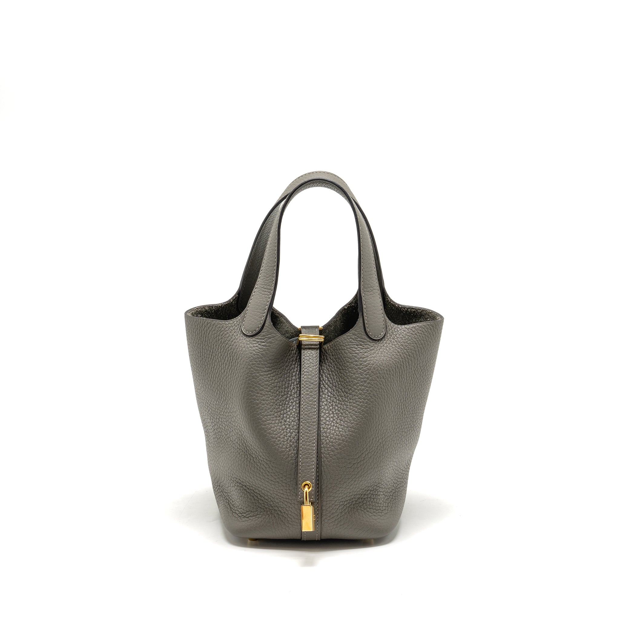 HERMES PICOTIN 18 LOCK BAG GRIS MEYER GHW