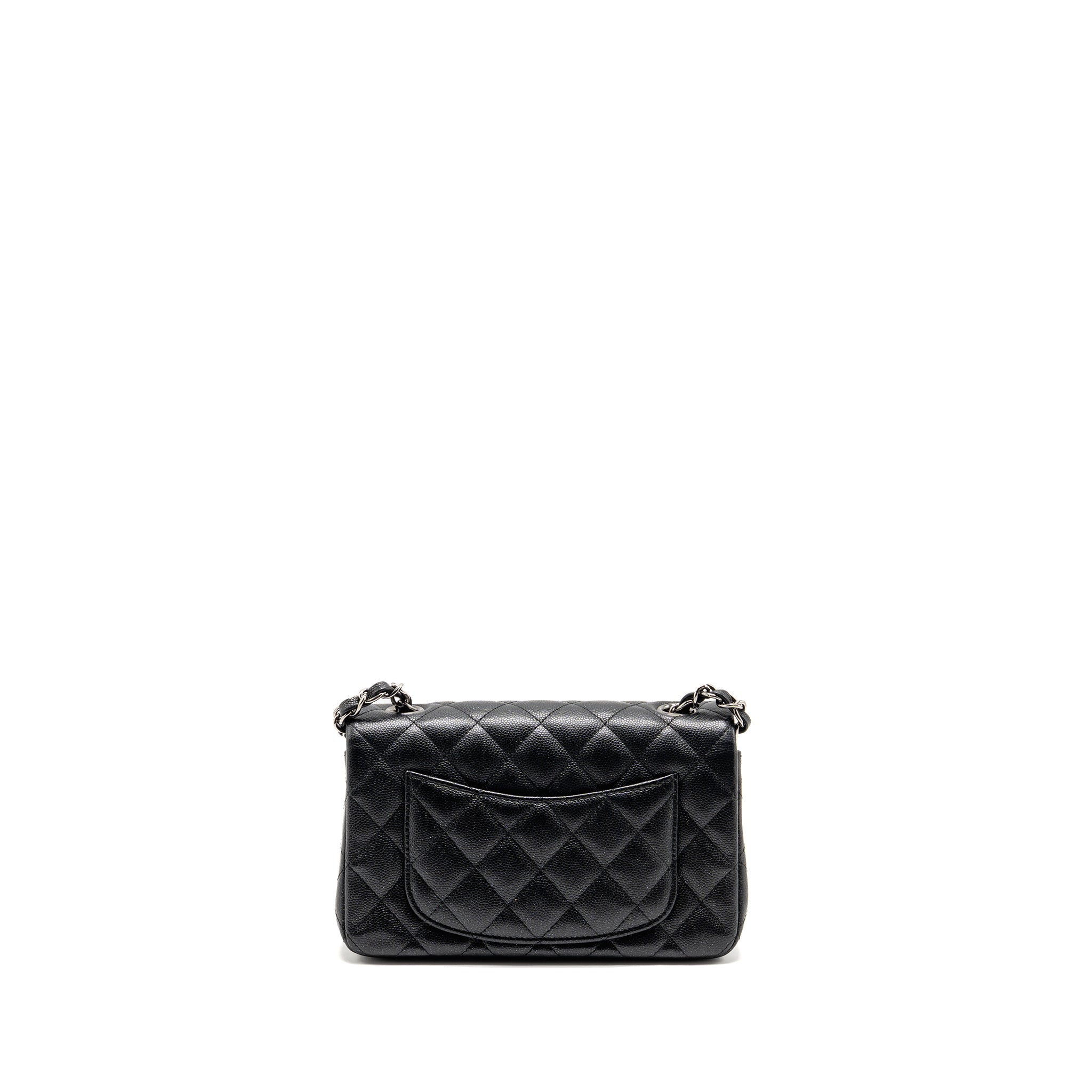 CHANEL MINI RECTANGULAR FLAP BAG CAVIAR IRIDESCENT BLACK SHW
