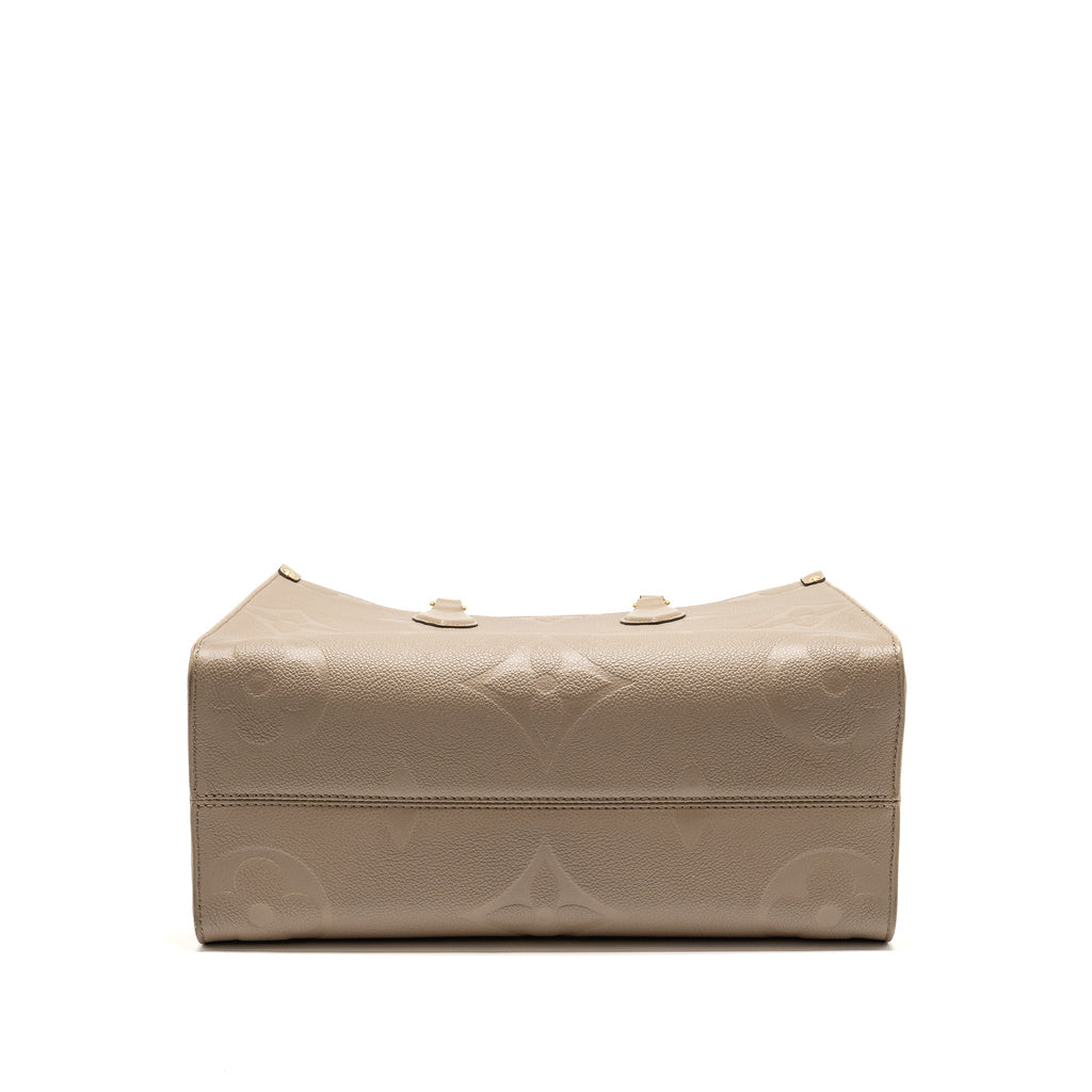 LOUIS VUITTON ONTHEGO MM MONOGRAM EMPREINETE LEATHER GREY LGHW