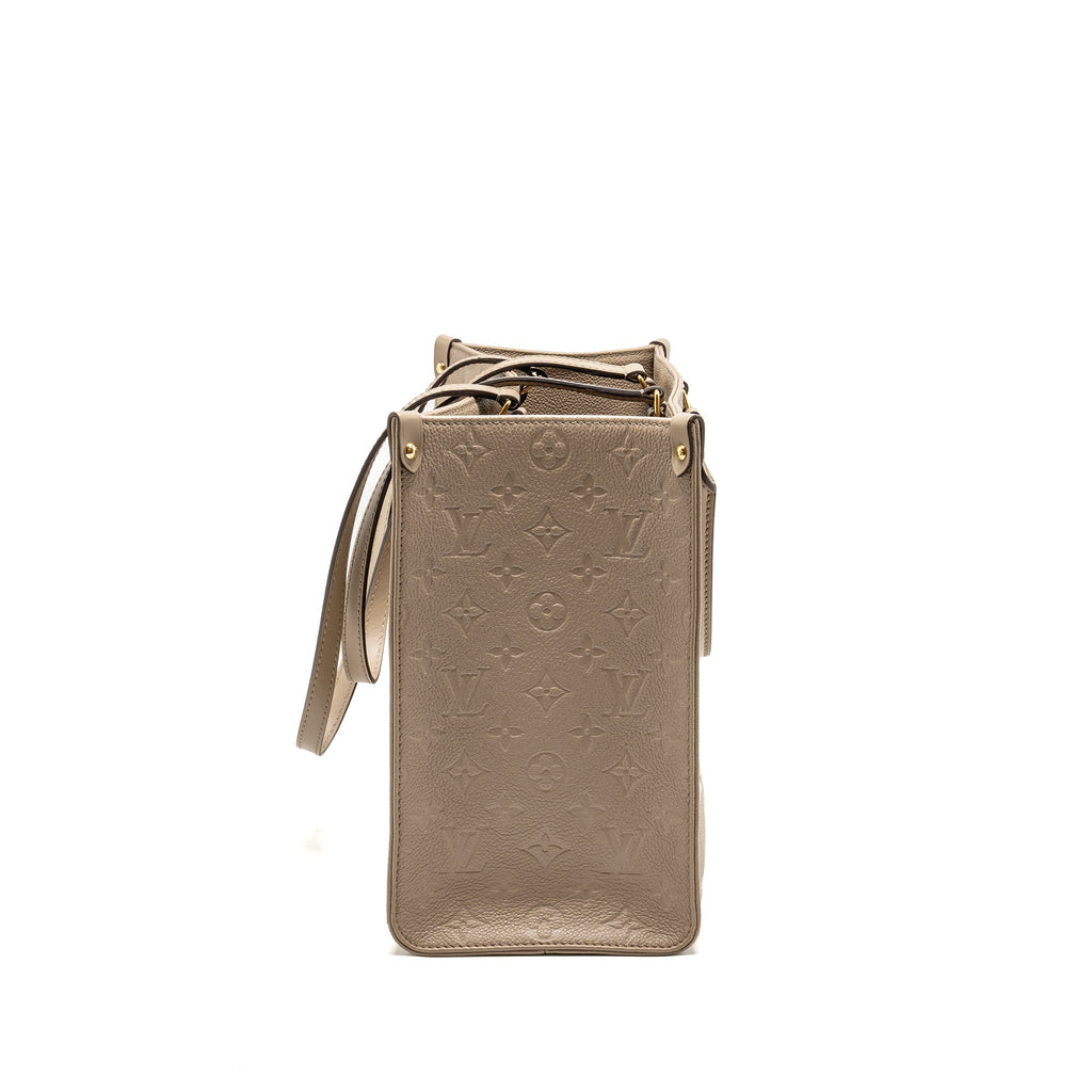 LOUIS VUITTON ONTHEGO MM MONOGRAM EMPREINETE LEATHER GREY LGHW