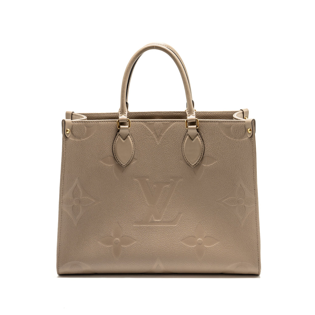 LOUIS VUITTON ONTHEGO MM MONOGRAM EMPREINETE LEATHER GREY LGHW
