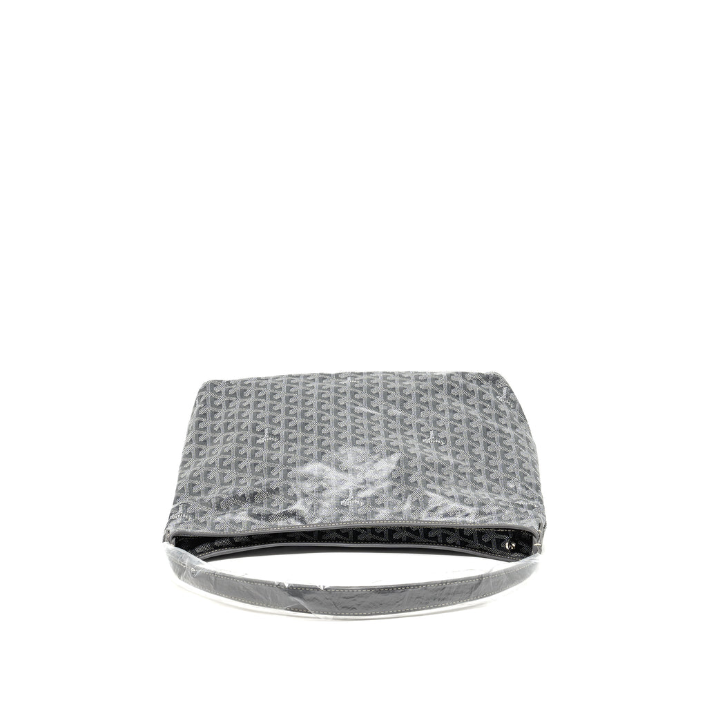 GOYARD BOHEME HOBO PM BAG GOYARDINE CANVAS/CALFSKIN GRIS SHW