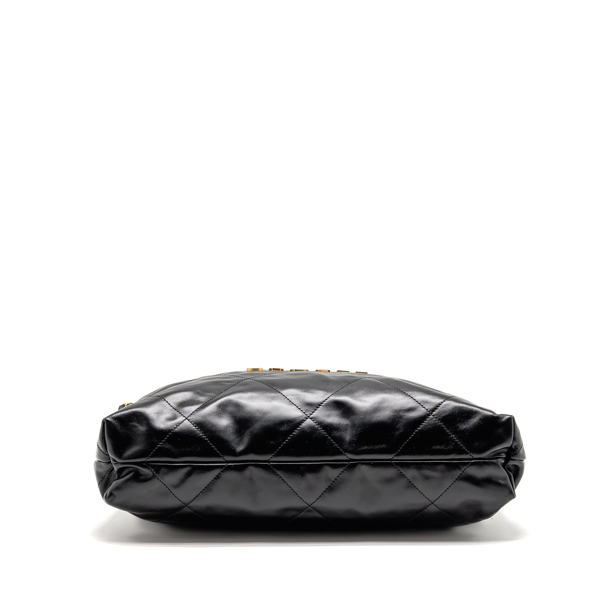CHANEL MEDIUM 22 BAG SHINY CALFSKIN BLACK GHW (MICROCHIP)